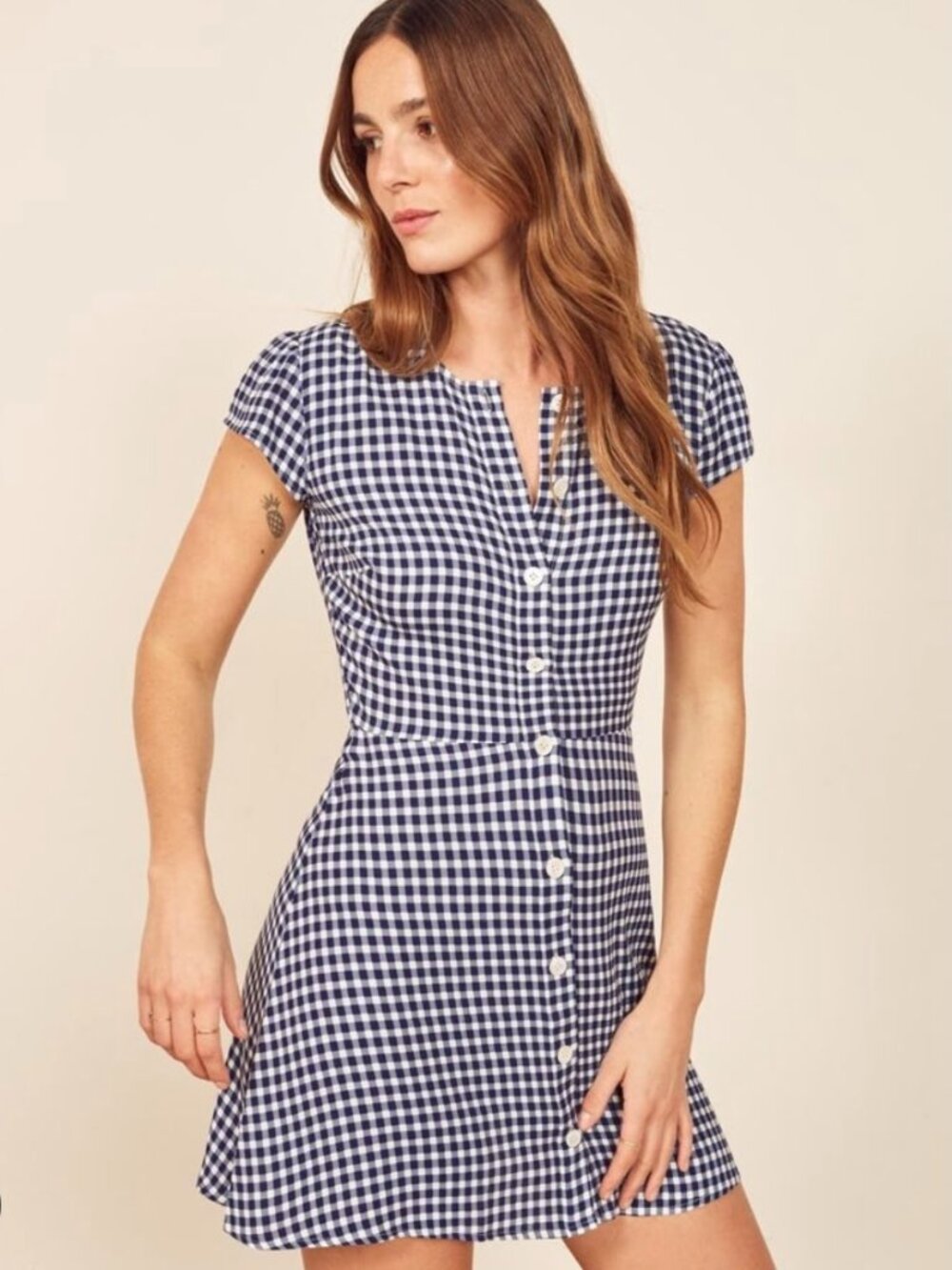 Reformation Vikki Minidress Dress in Madison Check Size 0